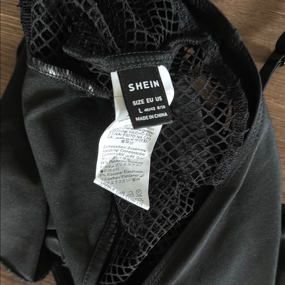 NWT SHEIN Black Mesh Bodysuit - Picture 7 of 7